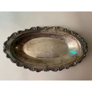 Vintage WS Blackinton Victoria 241 engraved silver plated platter 12x7 dish